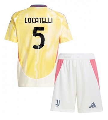 Juventus Manuel Locatelli #5 Segunda Equipación Niños 2024-25 Manga Corta (+ Pantalones cortos)